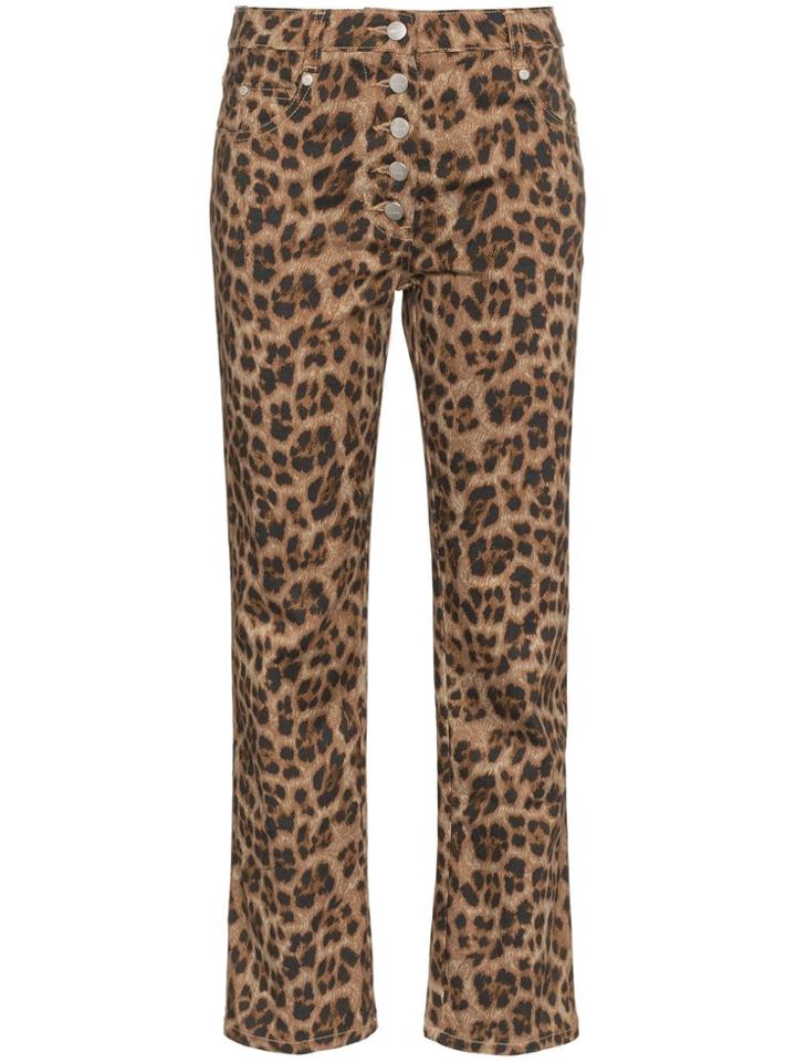Miaou Junior Leopard Print Slim Trousers - Brown