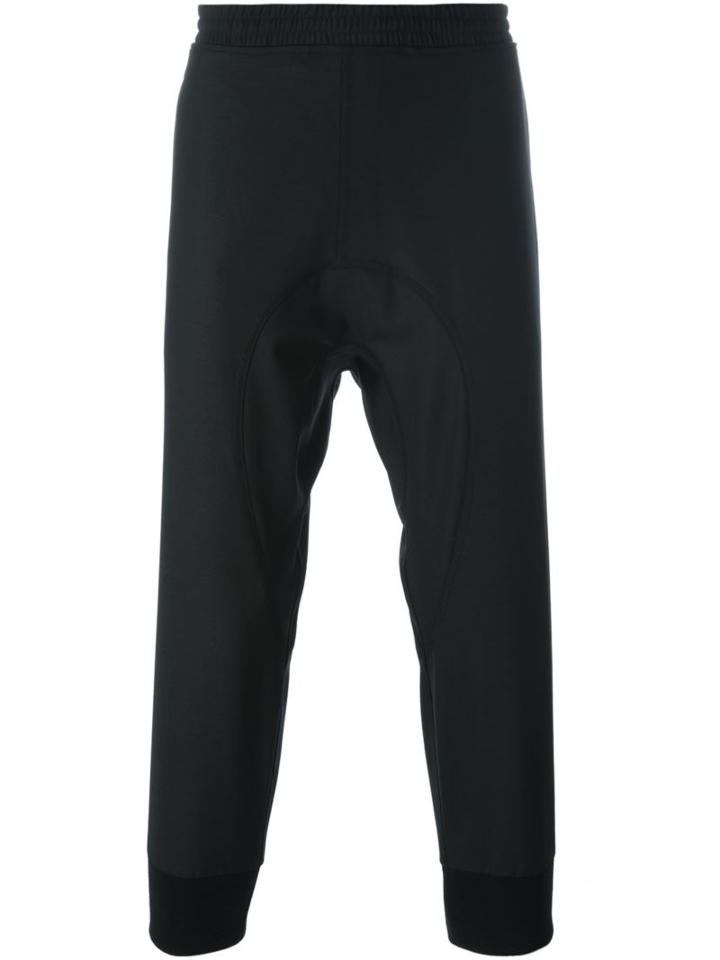 Neil Barrett Gathered Ankle Track Pants, Men's, Size: 52, Black, Cotton/polyester/spandex/elastane/virgin Wool