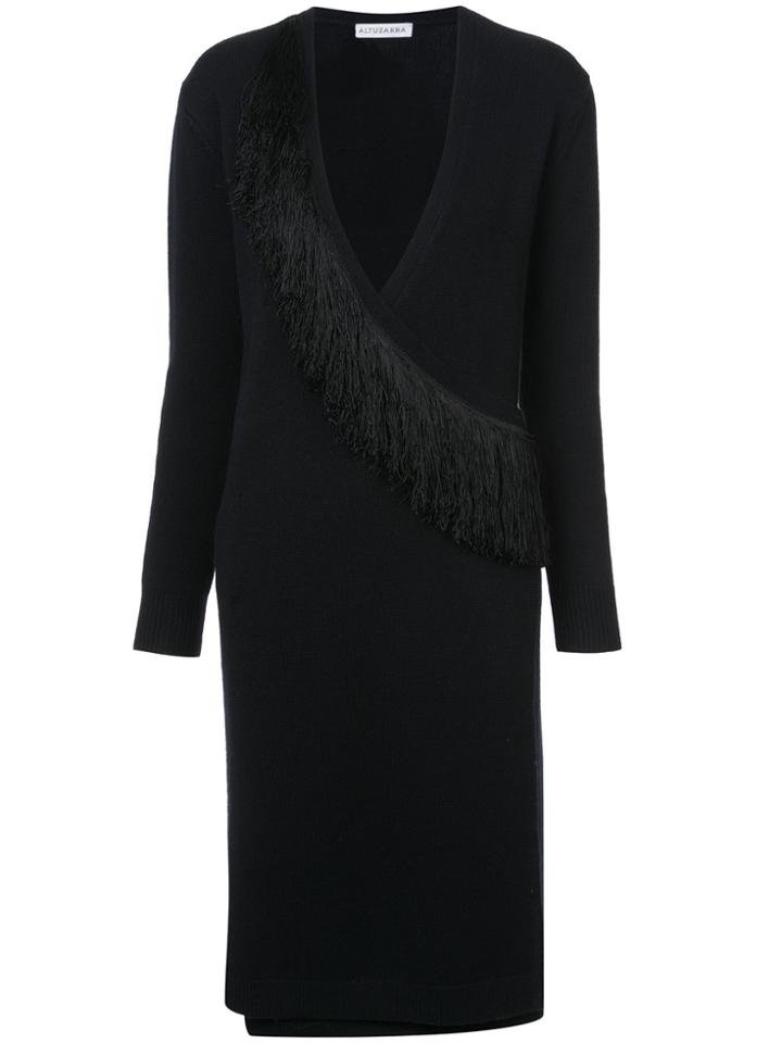 Altuzarra Wrap Front Cardigan With Tassel Trimming - Black