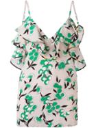 Marni Sistowbell Ruffle Camisole, Women's, Size: 42, Green, Silk