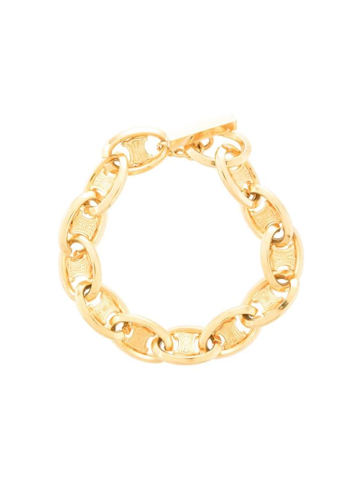 Céline Pre-owned Logo Link Bracelet - Gold