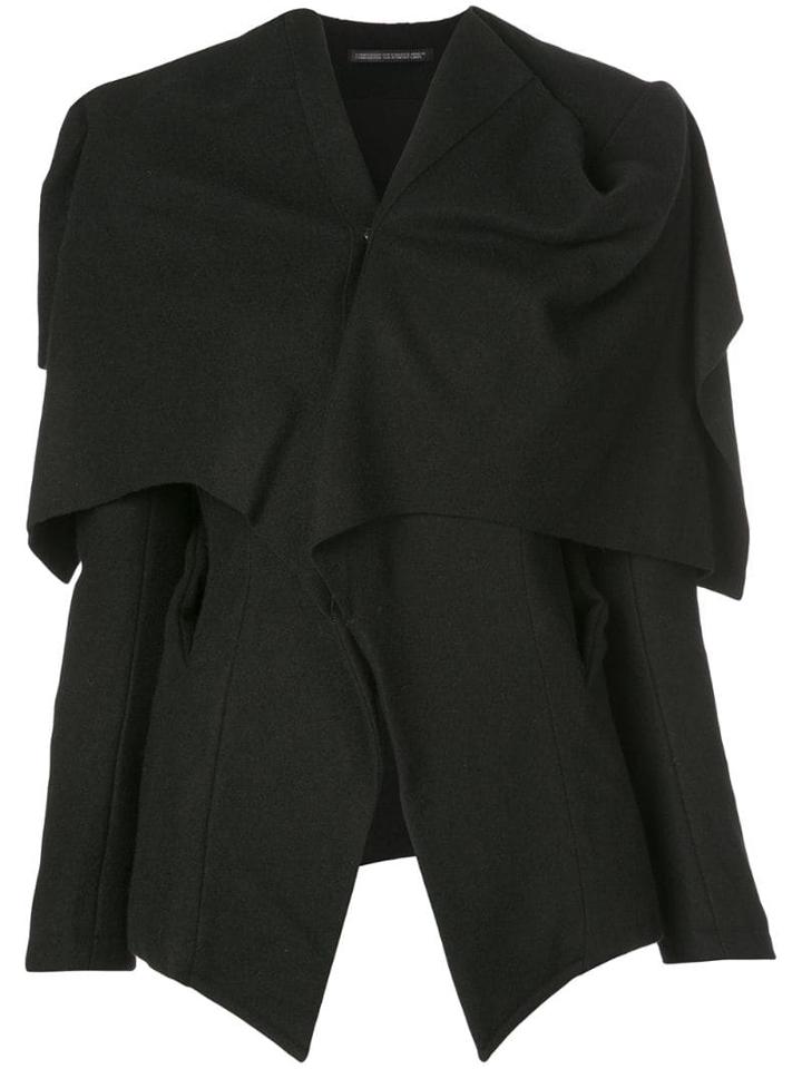 Yohji Yamamoto 'hand' Open-back Cape - Black