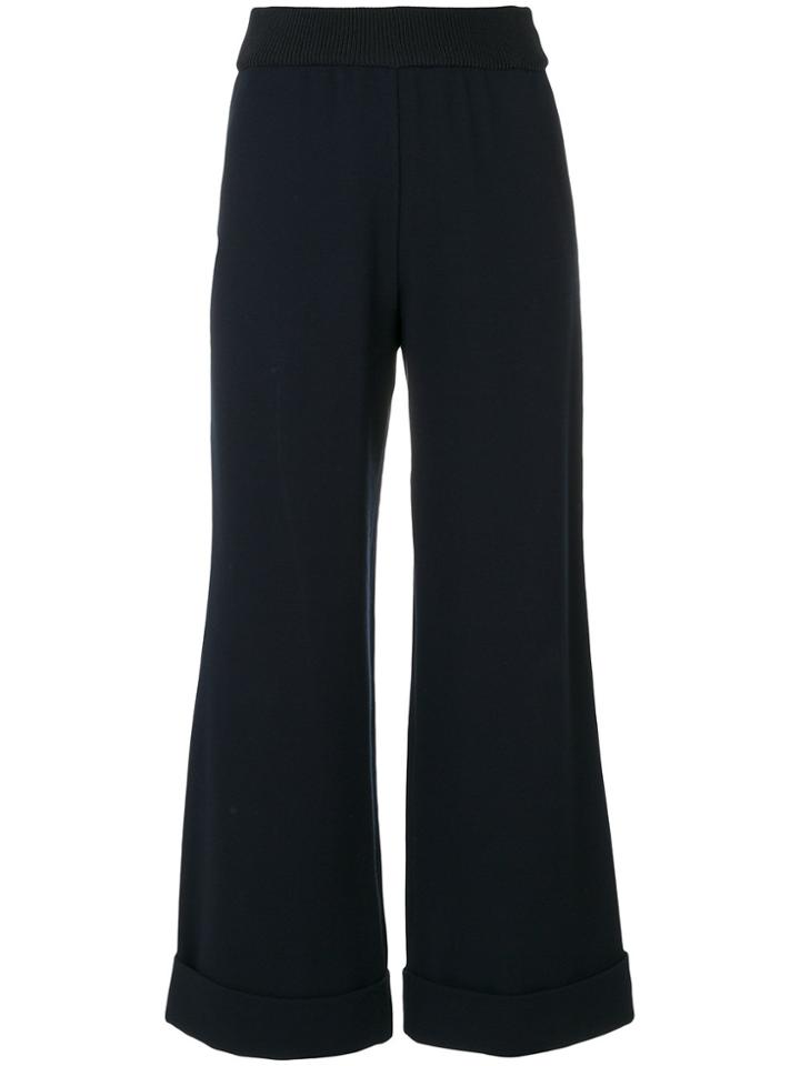 Emporio Armani Cropped Flared Trousers - Blue