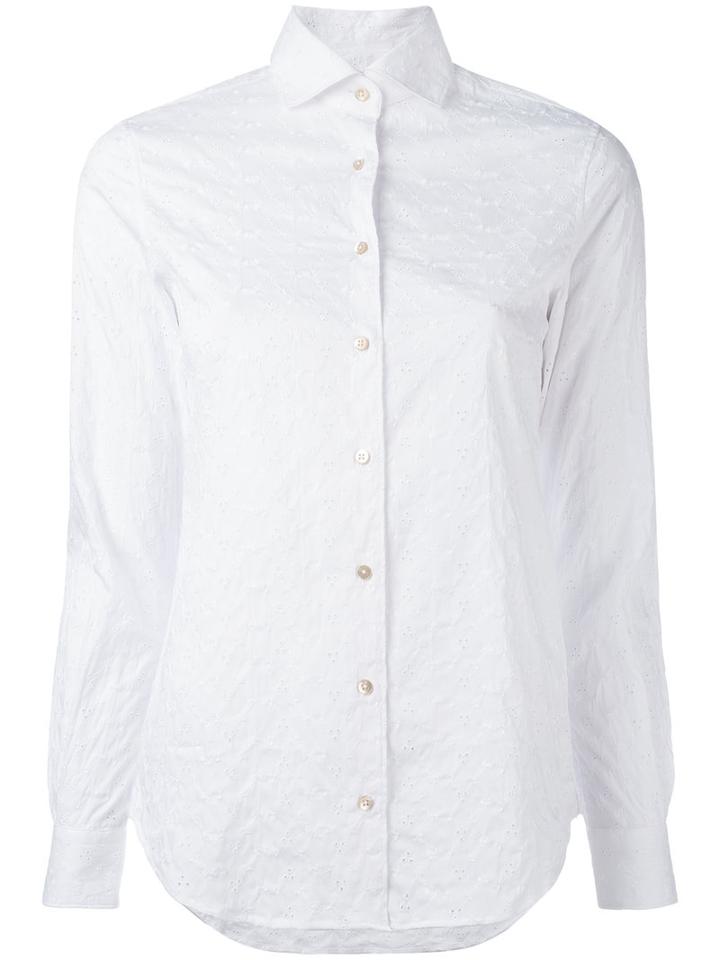 Xacus Broderie Anglaise Shirt, Women's, Size: 48, White, Cotton/polyamide/spandex/elastane