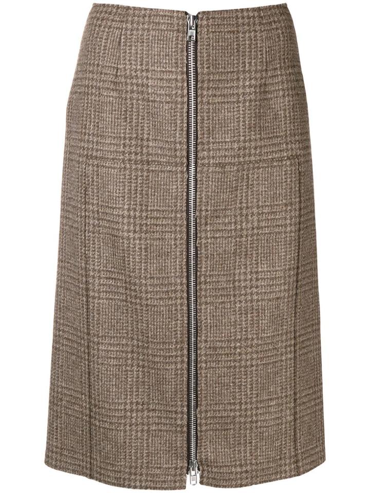 Maison Margiela Check Pencil Skirt - Brown