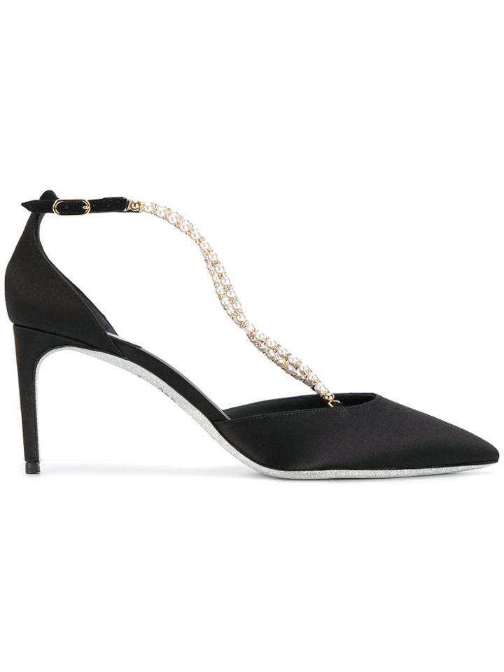 René Caovilla Pearl Pinted Pumps - Black