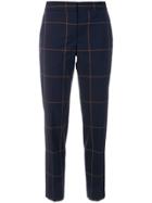 Paul Smith Checked Slim-fit Trousers - Blue