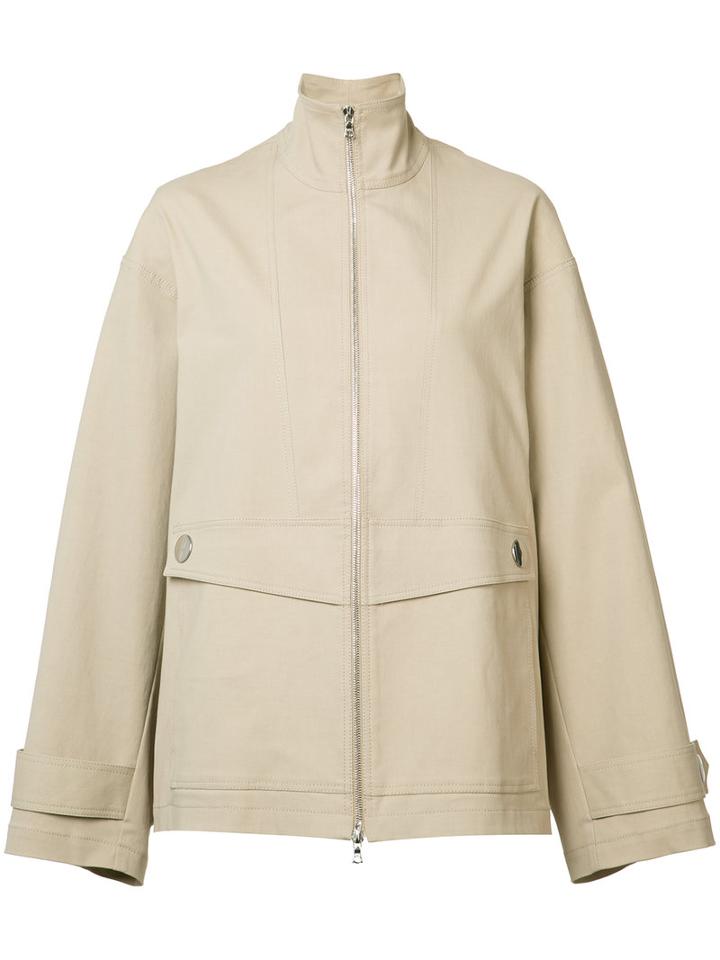 Adam Lippes Oversized Anorak Jacket, Women's, Size: Medium, Nude/neutrals, Cotton