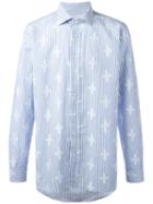 Etro - Striped Embroidered Shirt - Men - Cotton/linen/flax - 41, Blue, Cotton/linen/flax