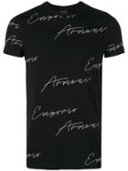 Emporio Armani Written Logo Printed T-shirt - Black