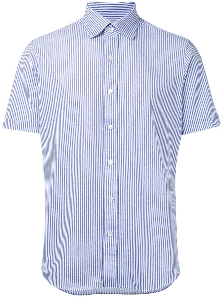 Estnation - Striped Shirt - Men - Cotton - L, Blue, Cotton