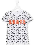 Msgm Kids Skate T-shirt, Toddler Boy's, Size: 4 Yrs, White