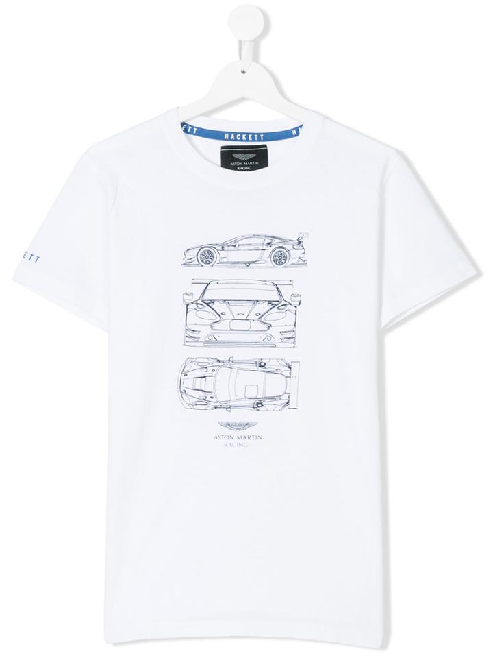 Hackett Kids Car Sketch Print T-shirt - White
