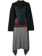 Y / Project Panelled Knit Dress - Blue