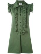 Ruffled Trim Shift Dress - Women - Cotton/polyester - 42, Green, Cotton/polyester, Sonia By Sonia Rykiel