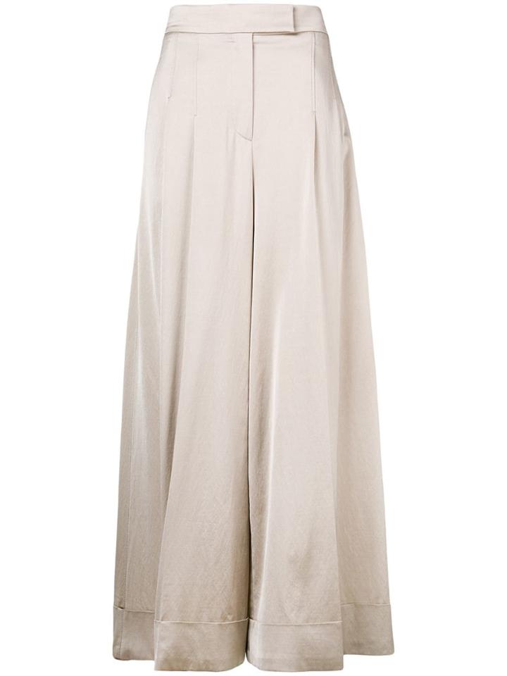 Brunello Cucinelli Pleated Wide Leg Trousers - Neutrals