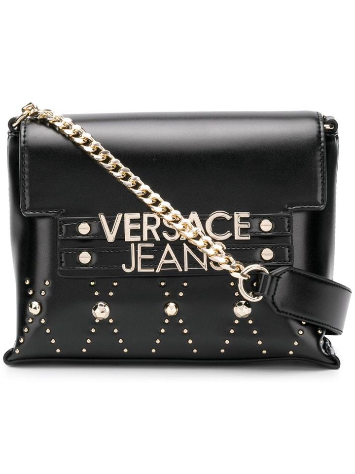 Versace Jeans Logo Plaque Crossbody Bag - Black