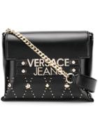 Versace Jeans Logo Plaque Crossbody Bag - Black
