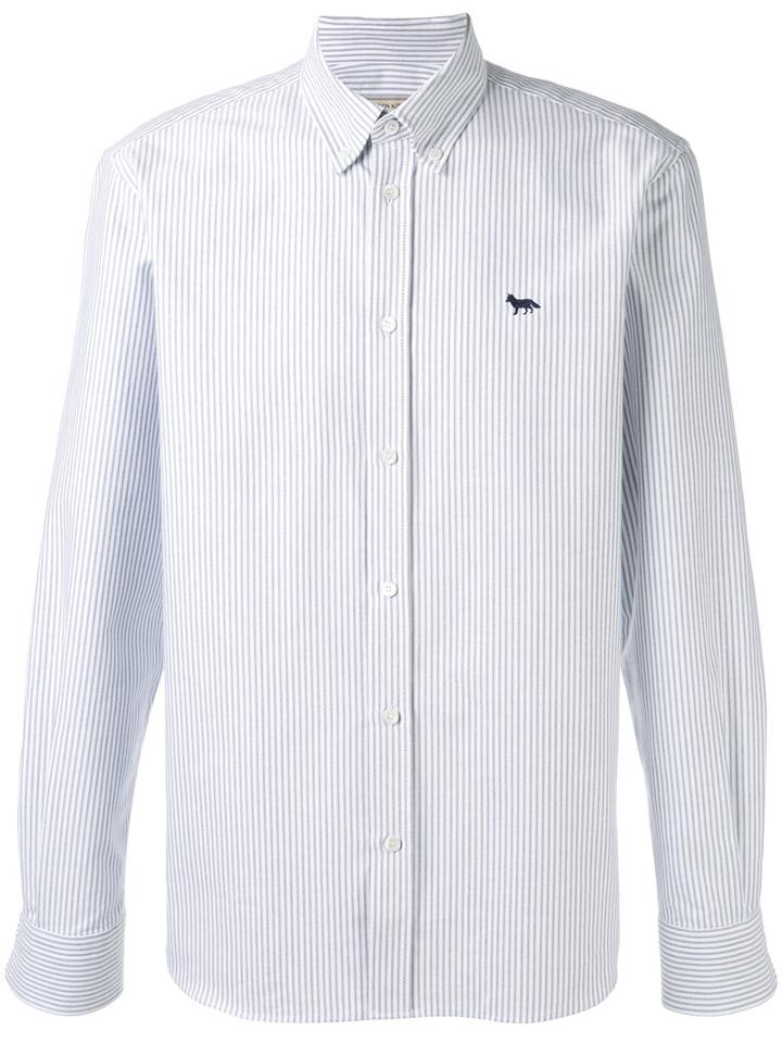 Maison Kitsuné - Striped Shirt - Men - Cotton - 39, Blue, Cotton