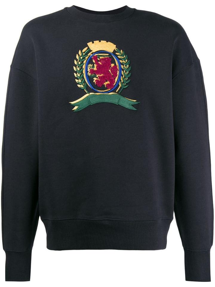 Tommy Hilfiger Embroidered Crest Sweater - Blue