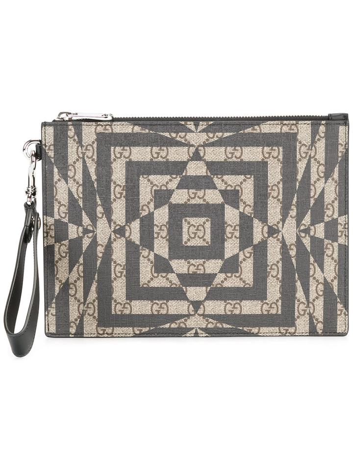 Gucci Caleido Clutch, Men's, Brown, Leather