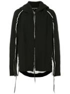 Cedric Jacquemyn - Deconstructed Zipped Hoodie - Men - Cotton/linen/flax/polyester - 50, Black, Cotton/linen/flax/polyester