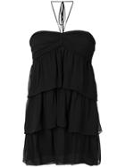 Saint Laurent Short Tiered Dress - Black
