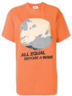 Ambush Wave Print Oversized T-shirt - Orange