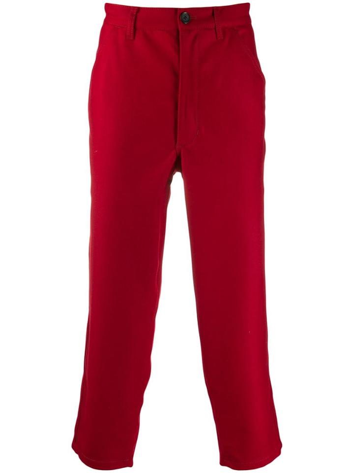 Comme Des Garçons Shirt Straight-fit Trousers - Red