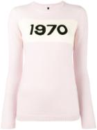 Bella Freud 1970 Intarsia Sweater, Women's, Size: Large, Pink/purple, Cashmere