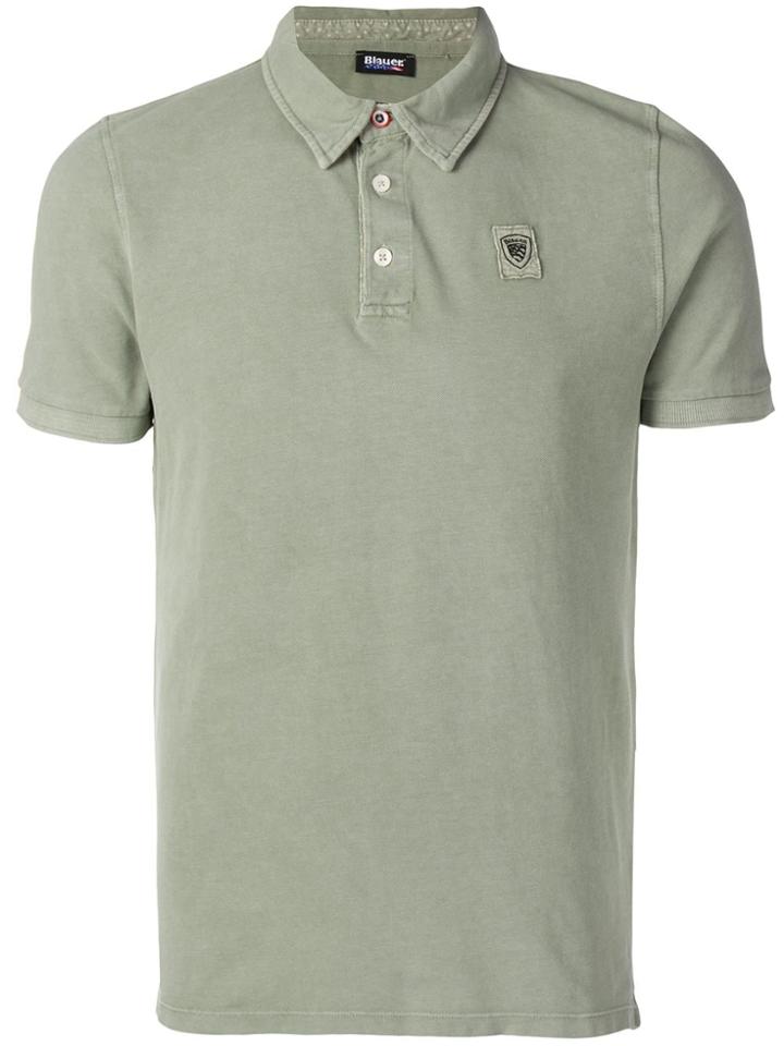 Blauer Logo Patch Polo Shirt - Green