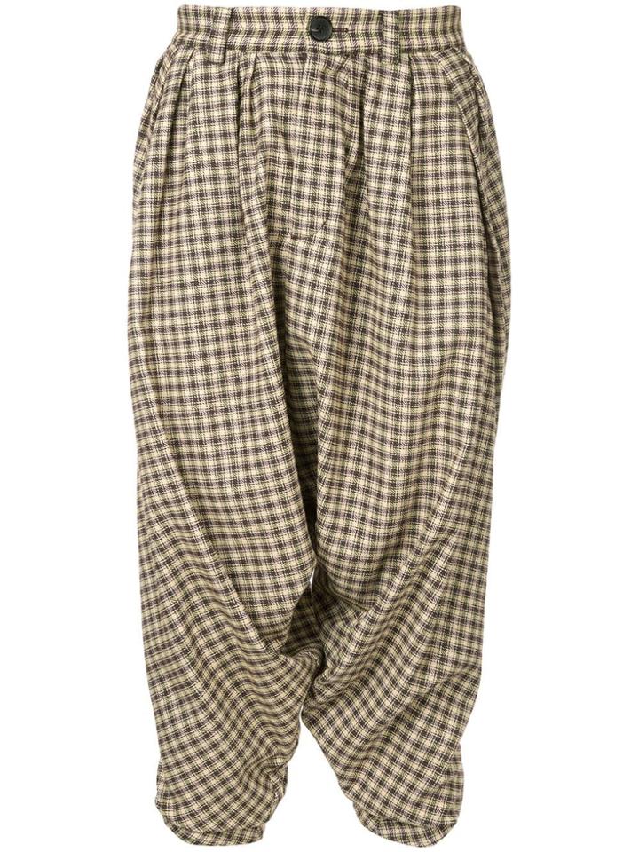 Kiko Kostadinov Gathered Cropped Trousers - Yellow