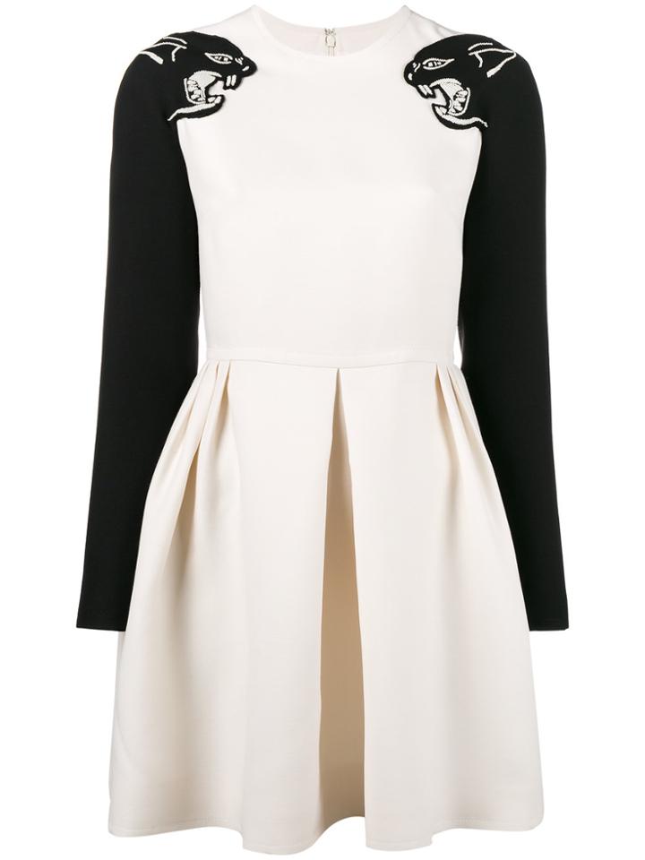 Valentino Panther Embroidered Dress - Nude & Neutrals