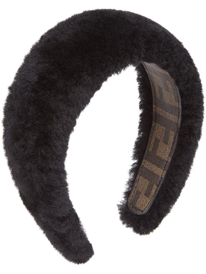 Fendi Black Shearling Hair Band