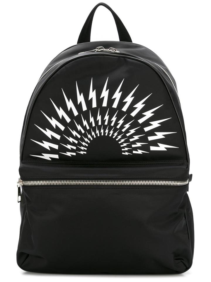 Neil Barrett Lightning Bolt Backpack - Black