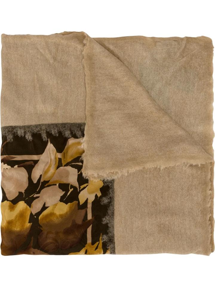 Avant Toi Large Printed Scarf - Neutrals