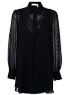 See By Chloé Polka Dot Sheer Tunic, Women's, Size: 38, Black, Polyester/viscose