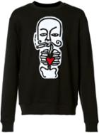 Haculla 'heart' Print Sweatshirt, Men's, Size: Large, Black, Cotton/polyester