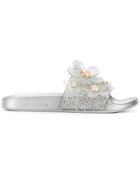 Marc Jacobs Daisy Aqua Slides - Grey