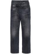 R13 Leyton Crossover-front Jeans - Black