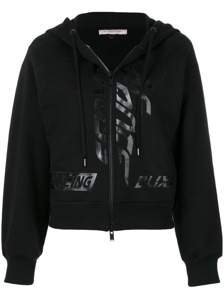 A.f.vandevorst Zipped Hooded Sweatshirt - Black