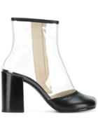 Mm6 Maison Margiela Transparent Panel Ankle Boots - Black
