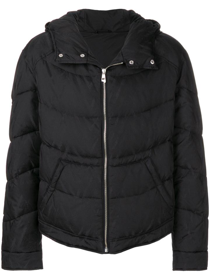 Versace Collection Hooded Padded Jacket - Black