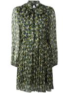 Msgm Floral Print Georgette Dress, Women's, Size: 40, Yellow, Silk/polyester