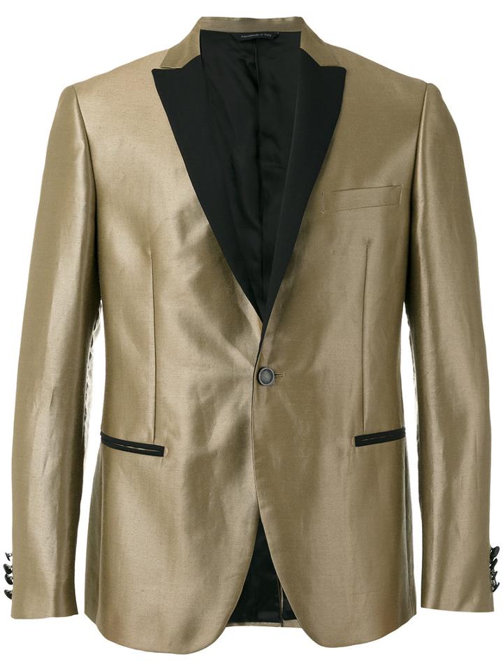 Tonello Metallic Dinner Jacket, Men's, Size: 50, Brown, Cotton/ramie/cupro
