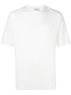 Saint Laurent Distressed Effect T-shirt, Men's, Size: Medium, White, Cotton