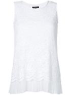 Loveless - Sleeveless Lace Top - Women - Polyester/rayon - 36, White, Polyester/rayon