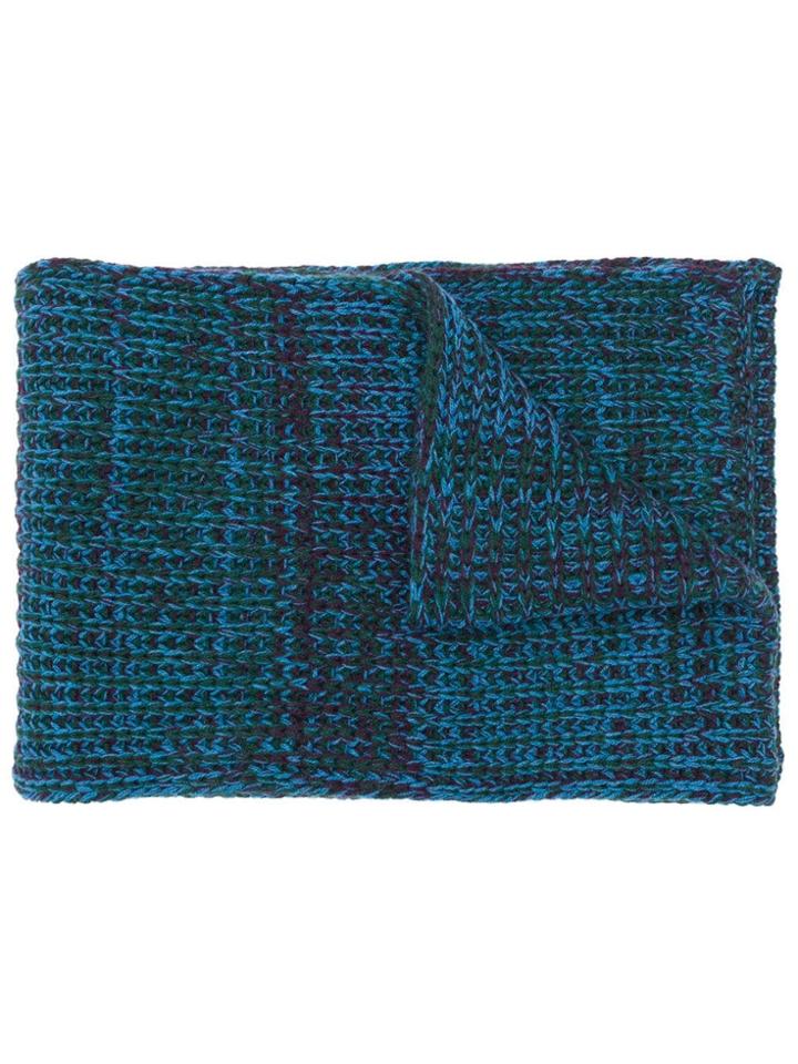 Santoni Chunky Knit Scarf - Blue