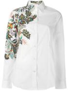 Etro Floral Embroidered Shirt, Women's, Size: 44, White, Cotton/spandex/elastane