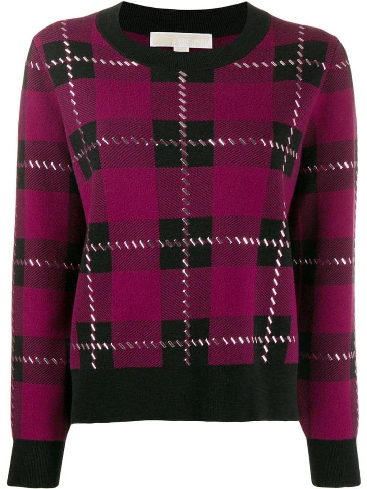 Michael Michael Kors Plaid Embellished Sweater - Pink
